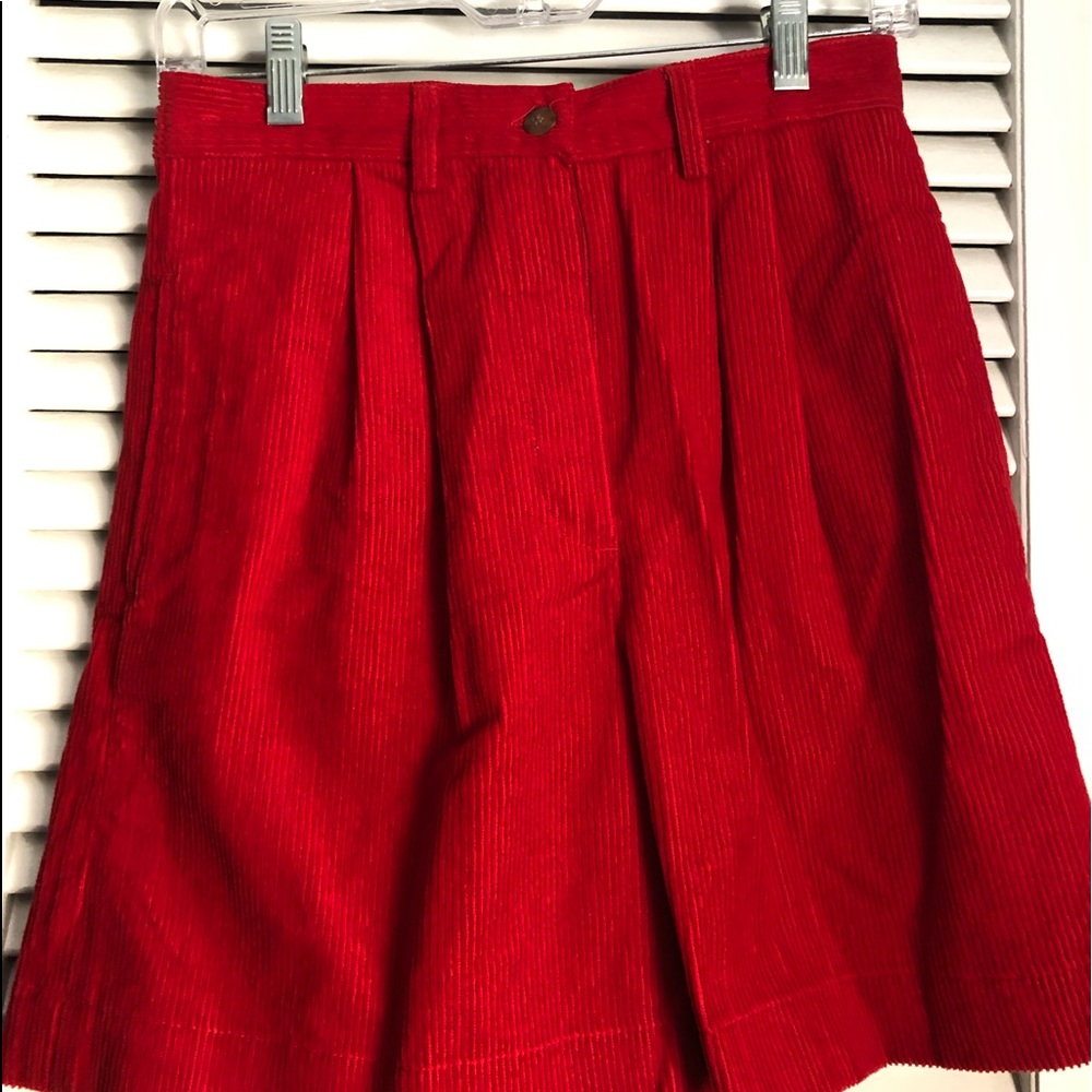 Maren Sport Petite Red Corduroy Shorts sz 8 Nvr wn